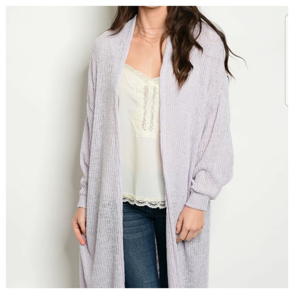 Primi Sweaters - Pretty Loose Knit Open Front Long Cardigan